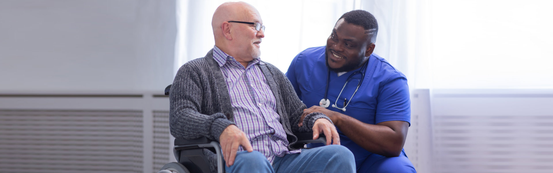 patient and staffing happily talking